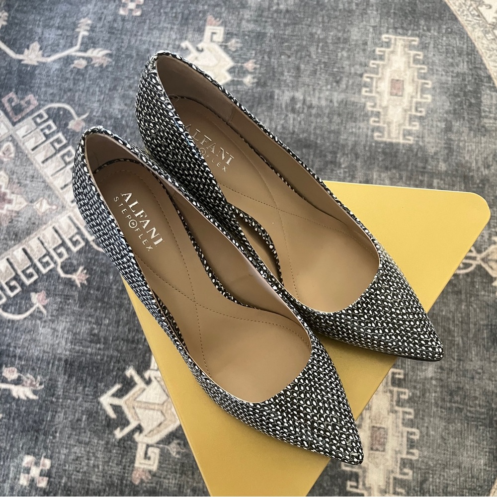 Alfani Black and White Heels with Speckled Design